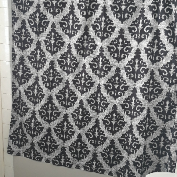 SOLD SOLD Black and White Abstract shower curtain - Picture 3 of 7